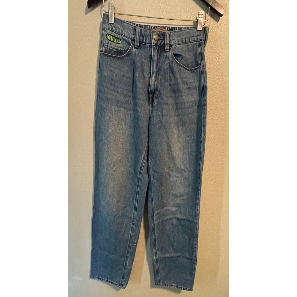 Emoyre Denim Jeans Womens Small Blue High‎ Waist Elastic Back